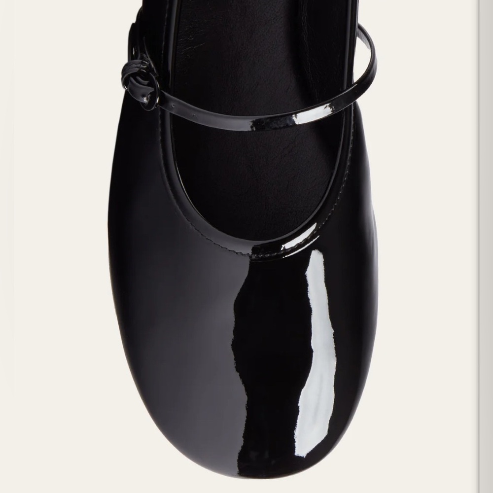 Dear Frances Black Patent Leather Flats